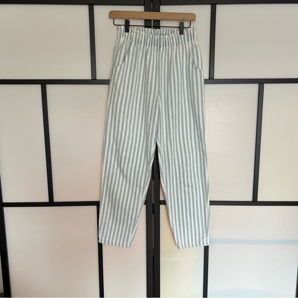 Vintage Boxer Style pull on pants stripes blue stretchy waist. Women’s small - Picture 4 of 16
